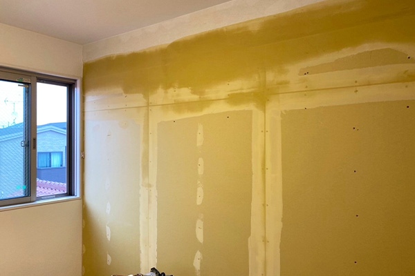 子供部屋間仕切り工事施工中